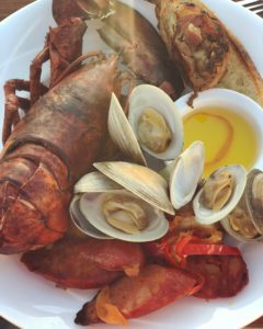 Picture of a plate with Clambake offerings